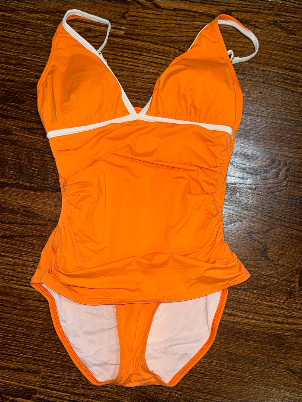 Tommy Bahama Orange One-Piece Swimsuit with White Trim
